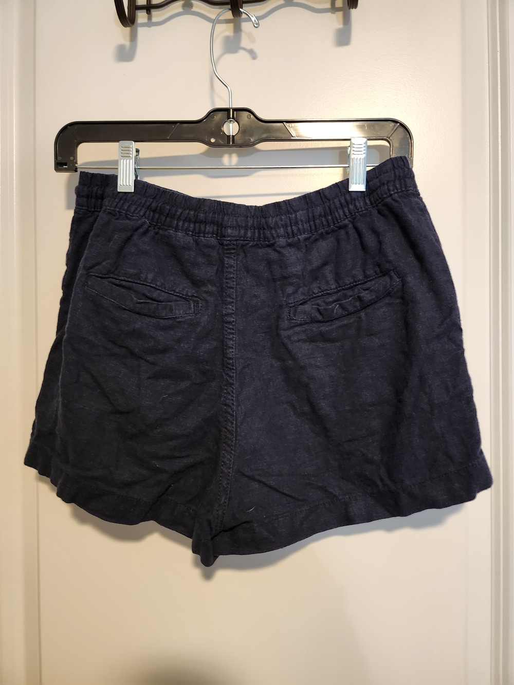 H&M Dark Blue Elastic-Waist Casual Pants